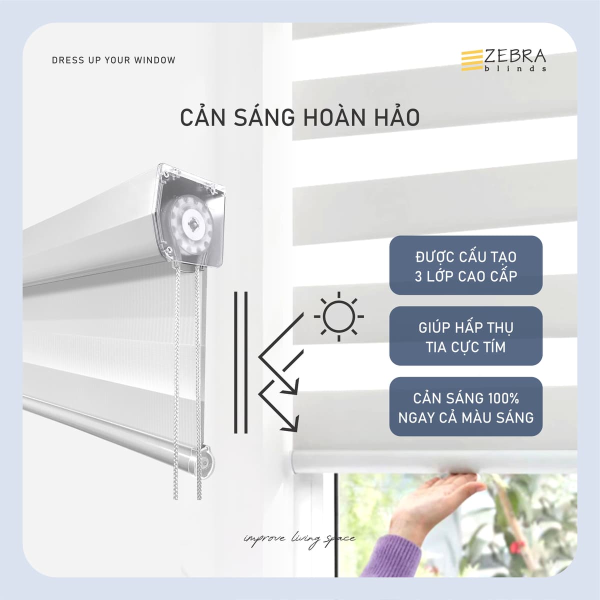 Cản sáng hoàn hảo 100%